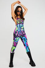 Load image into Gallery viewer, Not Your Angel Graffiti Print Square Neck Catsuit
